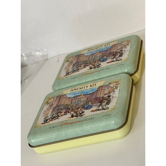Tokyo Disneyland Hotel Japan Toiletries Toothbrushes, Cups, Slippers, Tin - Picture 2 of 2